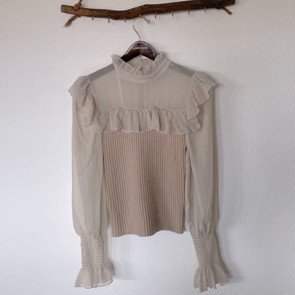 Ruffle cream top - Picture 2 of 3